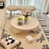 Nordic Combination Bedroom Coffee Table Simple Light Luxury Household Cream New Round Living Room Modern Small Apartment