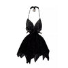 CHILLGIO Women Butterfly Velour Glitter Spaghetti Strap Sexy Fashion Backless Nightie Erotic Irregular A Line Pajamas Sundress