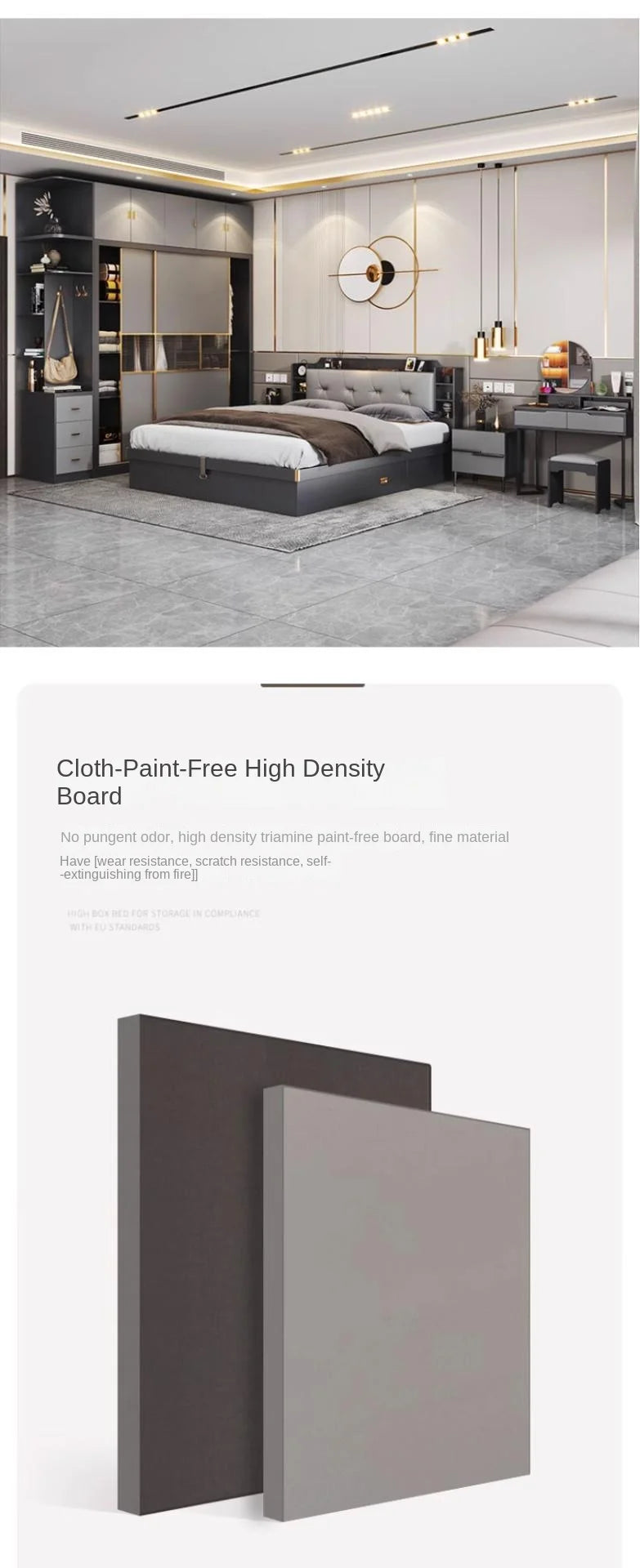 Minimalist Modern Full Bedroom Set Design Dresser Comfy Storage Double Bedroom Set Elegant Black Letto Matrimoniale Furniture