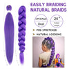 Purple Braiding Hair Pre Stretched Long Synthetic Braiding hair Extensions for Stage Party Halloween Costume Cosplay