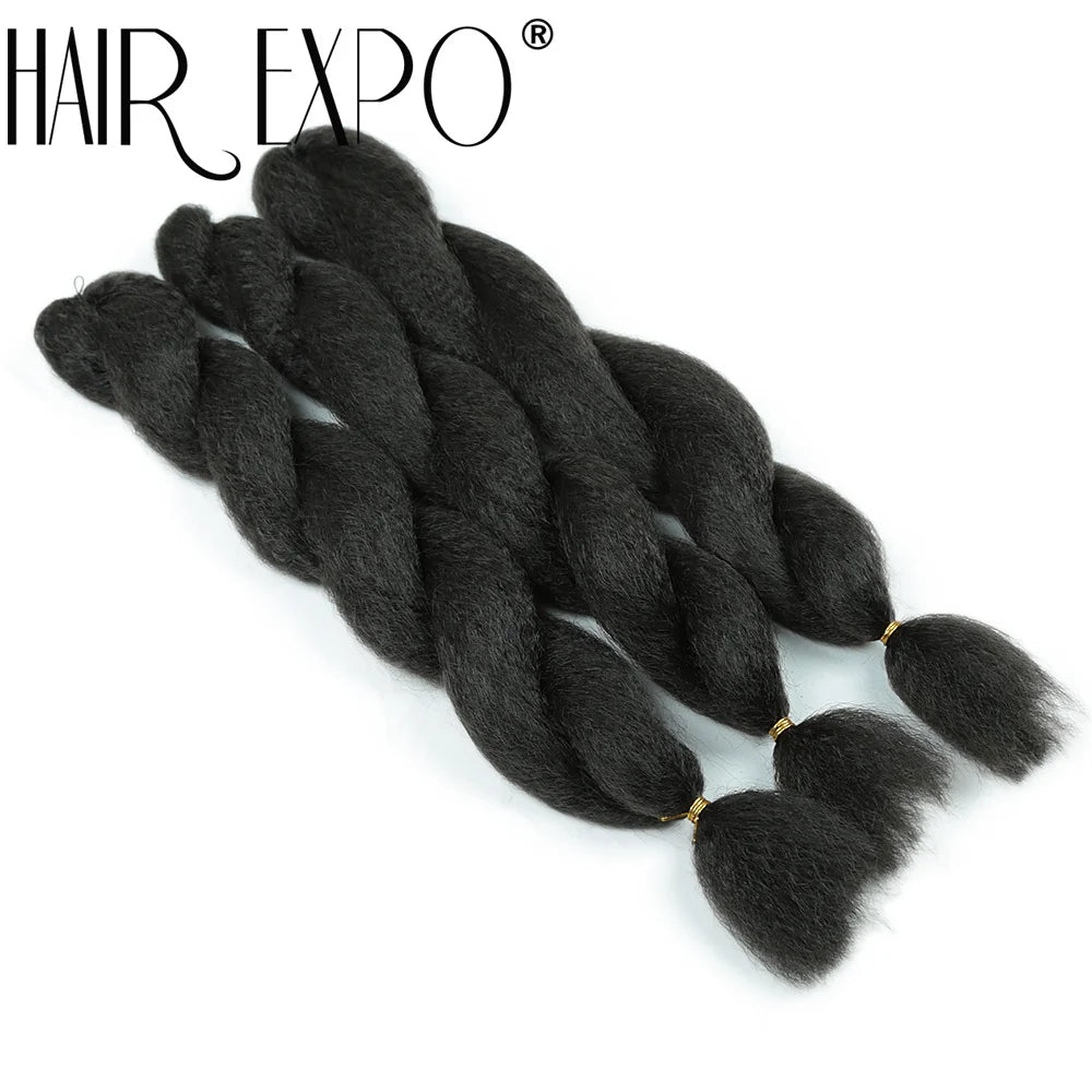 26Inch Vixen Crochet Bulk Hair Synthetic Jumbo Braids Fluffy Yaki Straight Crochet Hair Afro Kinky Curly Braiding Hair Extension