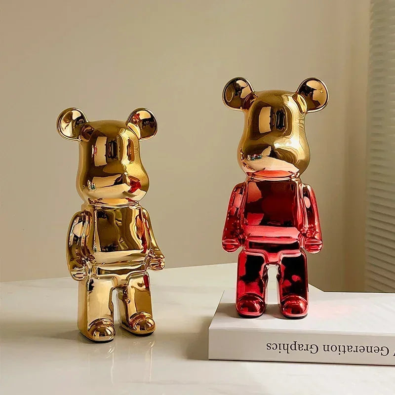 20/28/35cm Aesthetic Bear Figure Stautes Ceramics Violent Bear Figurines Sculptures Decor Luxury Room Decorations Home Ornament