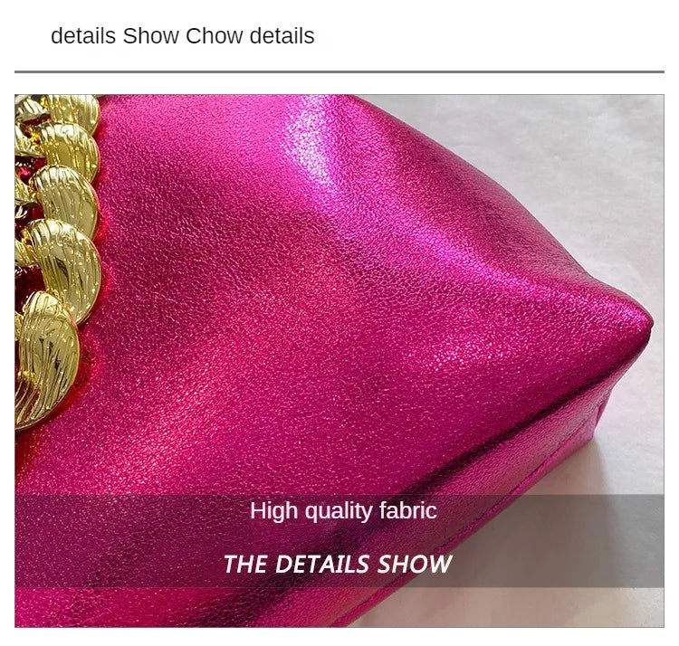 2024 Luxury Women Gold Green Chain Messenger Bags PU Leather Shoulder Bags Shell Clip Designer Handbag And Purse Wedding Clutch
