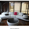 MANBAS Top Grain Genuine Leather Sofa with Corner Sectional Modern Italian Leather Couch Big Arc Shape Living Room Sofas Set
