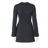 Dulzura Long Sleeves Zipper Bodycon Mini Dress With Pocket Solid Elegant Outfit Office Streetwear Women’S Autumn Winter Clothes