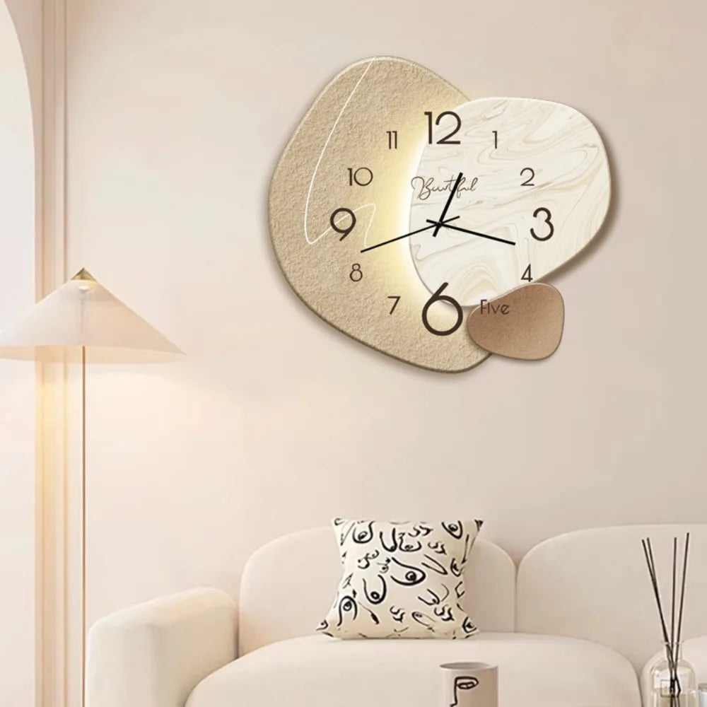 1 Pc Clock Wall Clock Living Room Light Luxury Fashion Simple Modern Decoration Clock Hanging Wall Quartz Restaurant Home