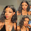 Curly Wig Pre Plucked Brazilian Human Hair Wigs 13x4 Lace Front Wig Short Bob Deep Wave Kinky Curly Lace Front Human Hair Wigs