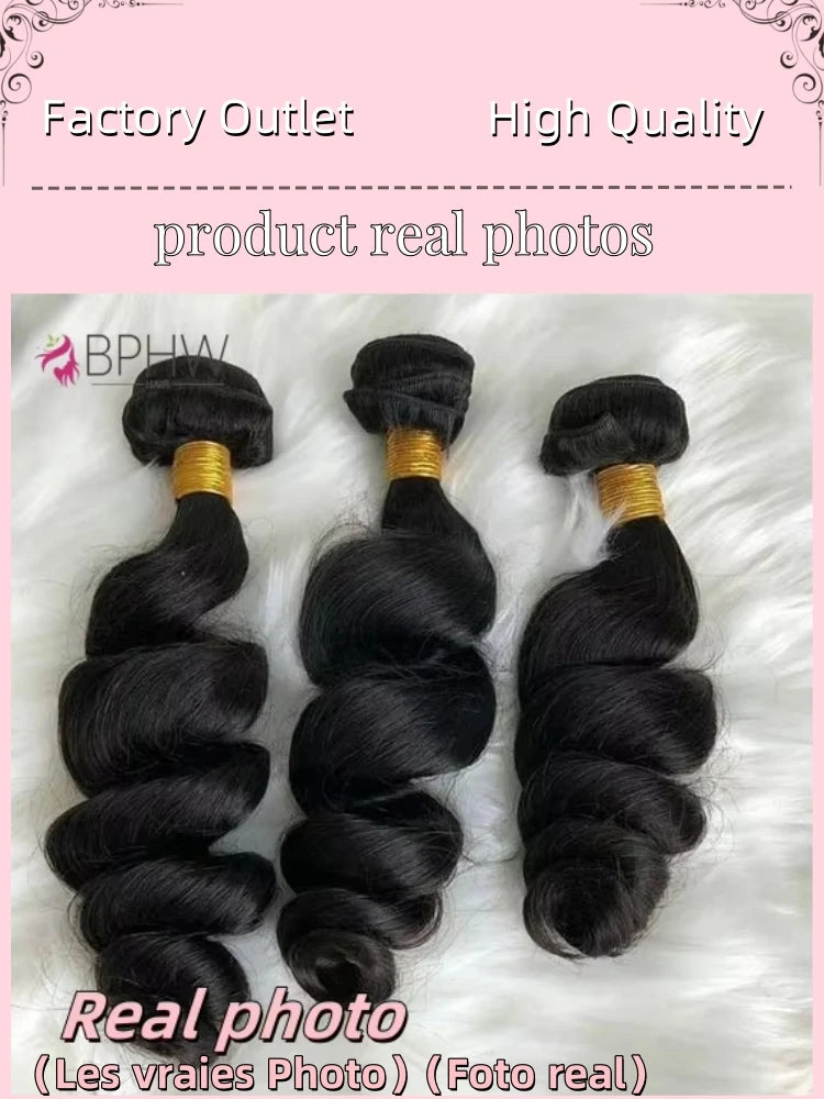 12A Loose Wave Bundles 100% Human Hair Extensions Malaysian Hair Weave Tissage Cheveux Humain Wave 1 3 4 Bundles For Black Women