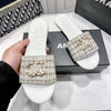 High quality 2025 spring new high-end leather flat slippers with versatile and casual design, high-end temperament, elegant and