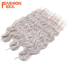 FASHION IDOL 24 Inch Synthetic Hair Water Wave Braiding Hair Extensions Ombre Rainbow color Deep Wave Curl Twist Crochet Hair