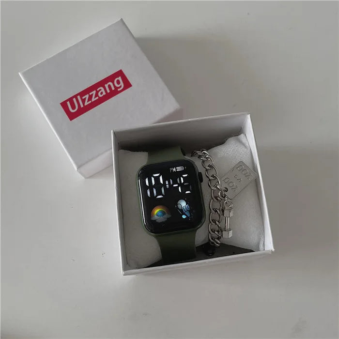 Technological LED Astro Watch for Women and Men Students Ins High Beauty Watches with Simple Fashion and Waterproof Electronics