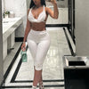 Nibber Sexy See Through Women 2 Piece Set Summer Trend Mesh Thin Whip Halter Tank Tops+Wide Waist Shorts Matching Street Outfits