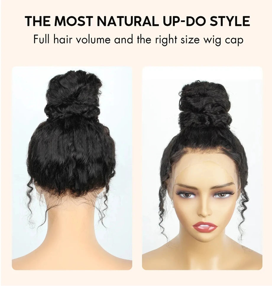 360 Lace Front Wig Human Hair Water Wave Invisi Strap Snug Fit 360 Transparent Lace Frontal Wigs Pre Cut Lace Wig Bleached Knots