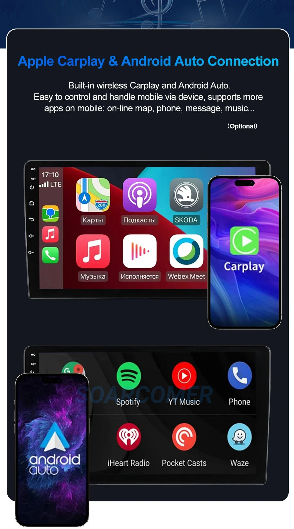 Android 14 Carplay Auto 4G+WiFi DSP For Suzuki Grand Vitara 2005-2015 Car Radio Multimedia Video Player GPS Head Unit Stereo BT
