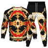 Vinatge Luxury Baroque Style Clothing Suit Men Jogging Pant Sweatshirt 2 Piece Set New Women Fashion Streetwear Tracksuit Set