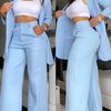 Women's Urban Suits 2025 Spring/Summer Latest Elegant Notched Collar Blazer Long sleeved Coat&Pocket Design Button Pants Set