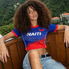 2026 MEN Women Cheerleaders Crop Sexy Y2k Top Haiti FLAG Soccer O-Neck Short Sleeve Jersey T-Shirt Tees Hip Hop T-Shirt