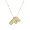 Cubic Zirconia Gold Plated  Bubble Alphabet Letter Necklace Monogram Necklace Balloon Initial Necklace Gifts for Women Girls