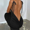 Elegant Deep Open Back Backless Slim Maxi Dress Women Spaghetti Strap Sleeveless Bodycon Long Dress Sexy Club Party Vestidos
