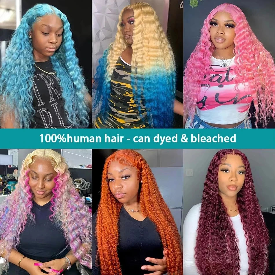 30 Inch 13x6 Transparent HD 613 Honey Blonde Deep Wave Lace Frontal Wigs Brazilian 13x4 Curly Colored Lace Front Human Hair Wigs
