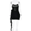 Articat Sexy Strapless Bandage Double-layer Mesh Patchwork Dress Women Perspective Tight Flower Ribbon Vestidos Party Clubwear