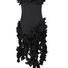 Bonnie Forest Women's Fringed Bandage Midi Dress Glam Strapless Irregular Ruffle Party Cocktail Dress Female Vestidos Clubwear