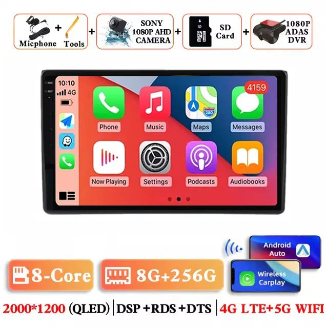 For Audi A3 8P 2003-2013 Android 14 RS3 Sportback 2Din CAR Multimedia Carplay Video Player Stereo Radio WIFI 4G DSP Navigation