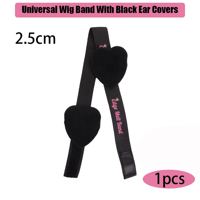 Lace Melting Band With Ear Cover Elastic Band For Wigs Black Wigs Edge Wrap To Lay Edges Wig Headband Lace Frontal Band