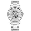 New Fashion Top Women Hollow Skeleton Faux Mechanical Watch Ladies Metal Mesh Quartz Wrist Watches For Female Relogio Feminino
