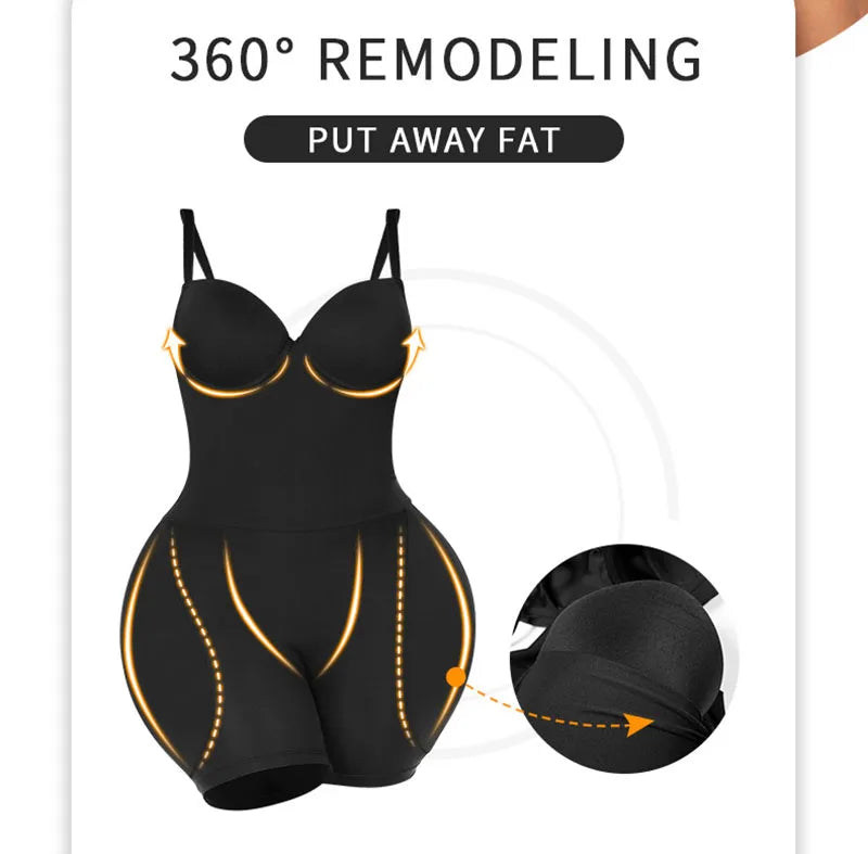 AfruliA Bodysuit Shapewear Padded Hip Enhancer Bra Cushion Butt Lifter Sexy Back Body Shaper Jumpsuits Fajas Colombianas Girdles
