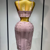High Quality Women Sexy Luxury Birthday BandageTwo Piece Set Evening Party Prom Gown Celebirty High Street Club Party Outfit