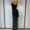 High Quality Black Design Sleeveless Rhinestone Top + Hot diamond Skirt Suit Evening Party Dress Nightclub Luxury Birthday Gown