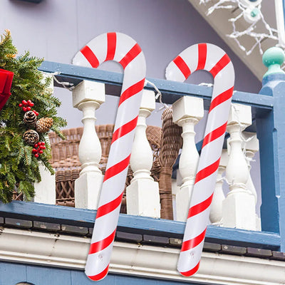 90cm Inflatable Christmas Candy Cane Balloon Walking Sticks 2023 Xmas Decoration for Home 2024 New Year Party Supplies Kids Gift