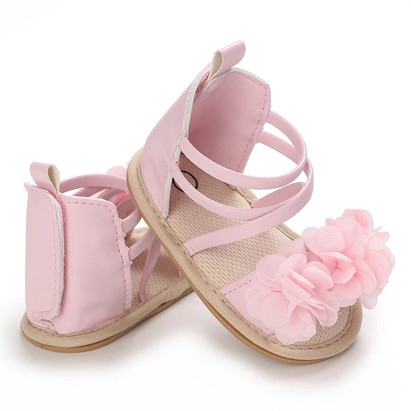 Summer Cool Baby Girl Sandals Fashion Newborn Sandal Idyllic Flower Soft Anti-slip Toddler Rubber Sole Comfortable Shoes