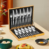 24Pcs/90Pcs Flatware Set Stainless Steel Silverware Utensil Kitchen Tableware Forks Knives Spoons Cutlery for Home Restaurant