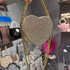 Bling Tassel Heart-shape Satin Bag Glitter Rhinestone Diamond Evening Bag Women Handbag Wedding Party Clutch Purse Crossbody Bag