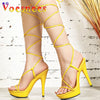 2023 New Lace-up Sandals Women Platform Summer Ladies Shoes Fashion Thin Band High Heels Pumps Plus Size Nightclub Stripper Show
