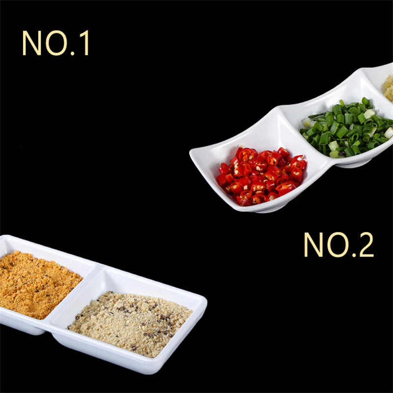 White Melamine Dipping Saucer Soy Vinegar Saucer Japanese Tableware Kitchen Seasoning Dish Scallion Garlic Plate for Restaurant