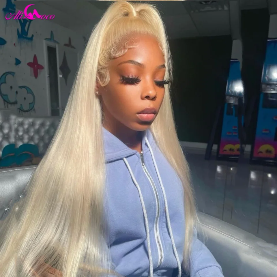 Ombre Grey Black 13x6 Lace Front Wigs Transparent Lace Straight Wigs 613 Colored Human Hair Wigs Remy Hair For Black Women