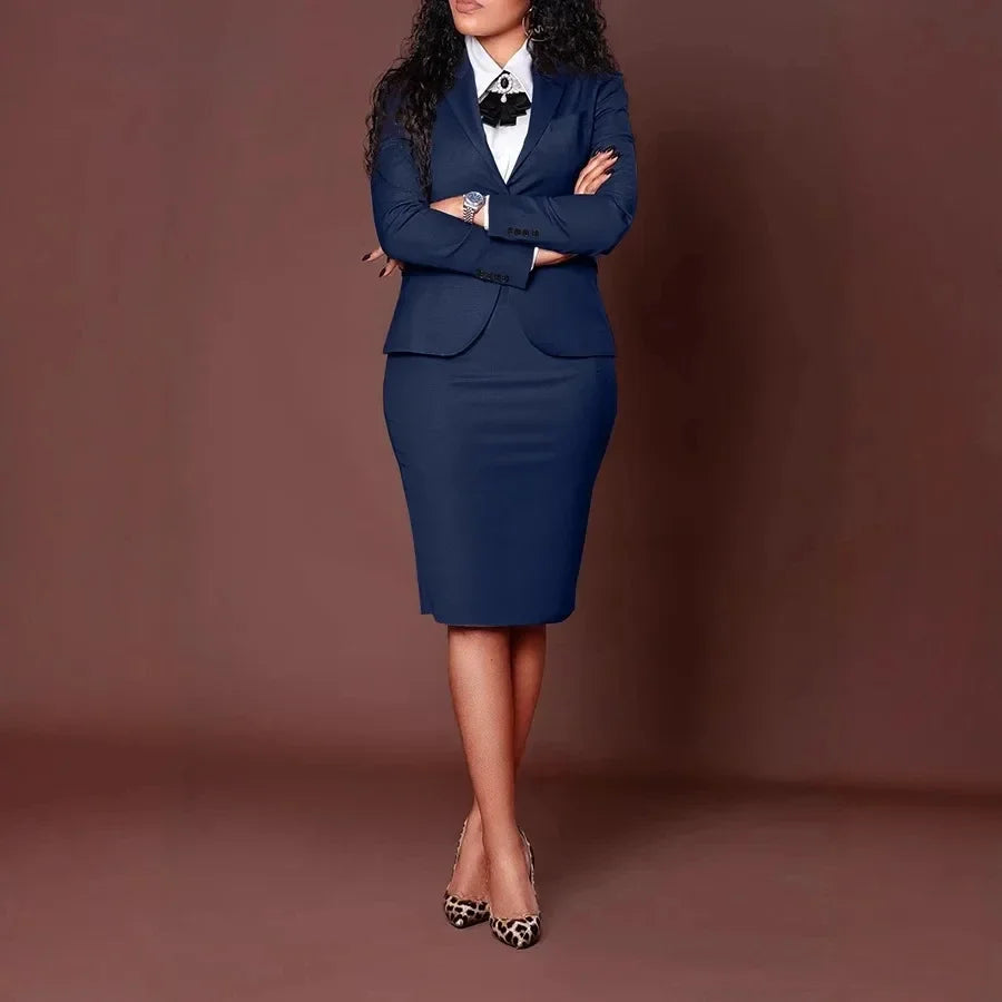 BWQ Women's Set Full Sleeve Button Blazer + Skirts Suit 2025 Winter Casual Streetwear Two 2 Piece Set Africa OL Work Outfits