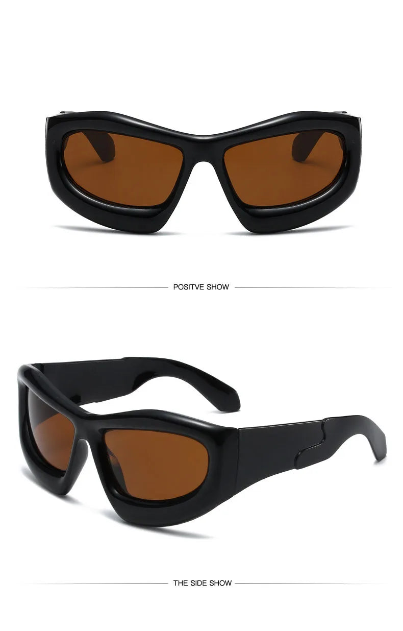 Cool Exaggerated Glasses Future Science And Technology Sense Skiing Big Frame Sunglasses Dazzling Men And Womean