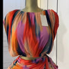 CM.YAYA Tie Dye Printed Women's Set Ruched Short Sleeve T-Shirt Tops and Stacked Mini Skirts Suit 2025 Two 2 Piece Sets Outfit