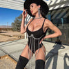 Women's Evening Corset Rhinestone Lace-up Corset Underbust Mesh Bustier Crop Top Bodices Sexy Lingerie Women Body Shaper