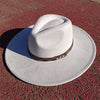 Fedora hat nubuck leather elastic webbing concave top wide brim hat for men and women autumn and winter hat  sombrero hombre
