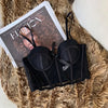Lace Bra Sexy Mesh Underwear Women Hollow Out Shape Half Cup Soft Bralette Anti-sag Push Up Bow Thicken Women Underwear Set