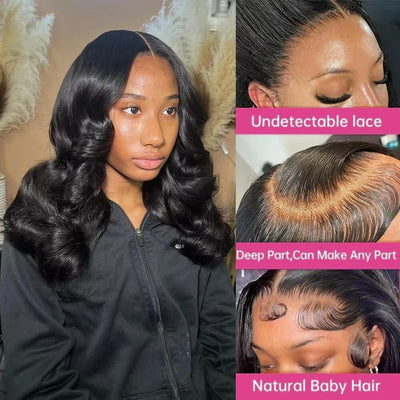 Brazilian Body Wave Short Bob Wig 13x4 Lace Frontal  4x4 Closure Human Hair Wig 200 Density For Women With Natural Wave Bob Wigs