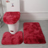 Soft Bathroom Rug 3-Piece Bathroom Rug and Rug Set Anti-Slip Mat Set Toilet Mat Set Bathroom Rug Set 3-Piece