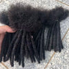 100% Human Hair Loc Extensions Full Handmade Dreadlock Extensions Wholesale 0.6cm Width Natural Black Extension For Women Men