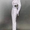 2024 New Arrival Black White Women Long Sleeve Sexy V-Neck Bodycon Bandage Set Shinning Crystal Nightclub Party Women's Set