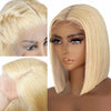 Dark Purple Bob Lace Front Wigs Human Hair Colored 13x4 Lace Frontal Short Straight Purple Bob Wig Pre Plucked with Baby Hair